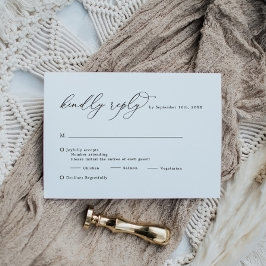 Elegante Schwarz-weiße Kalligrafie-Hochzeitkarte R RSVP Karte