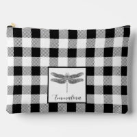 Elegante Schwarz-weiße karierte Gingham-Libelle