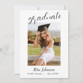 Elegante Schwarz-weiße Klasse des Abschlusses 2024 Einladung (Vorderseite)