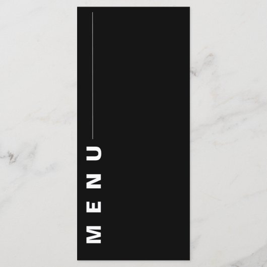 Elegante Schwarz-weiße klassische Hochzeitsfeier Menükarte (Rückseite)