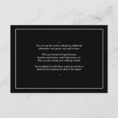Elegante Schwarz-weiße, klassische Skriptdetails Begleitkarte (Rückseite)