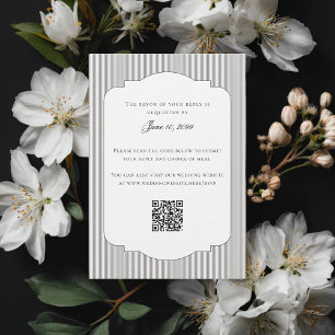 Elegante Schwarz-weiße klassische Skripthochzeit o RSVP Karte