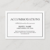 Elegante Schwarz-weiße klassische Skriptunterkünft Begleitkarte (Vorderseite)