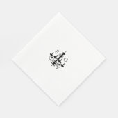 Elegante Schwarz-weiße Kronleuchter Monogram Weddi Serviette (Ecke)