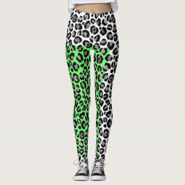 Elegante Schwarz-weiße Leopard-Tierwerbung Leggings