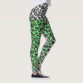 Elegante Schwarz-weiße Leopard-Tierwerbung Leggings (Rechts)