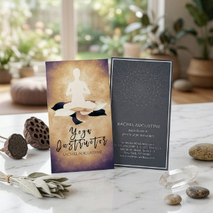 Elegante Schwarz-weiße Lotus- und Yoga-Meditation  Visitenkarte