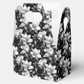 Elegante Schwarz-weiße Magnolia-Blume gekachelt Geschenkschachtel (Geöffnet)