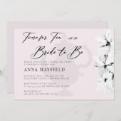 Elegante Schwarz-weiße Magnolia Einladung (Vorne/Hinten)