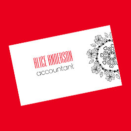 Elegante Schwarz-weiße Mandala Visitenkarte