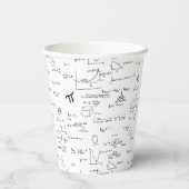 Elegante Schwarz-weiße Mathematik Pappbecher (Rückseite)