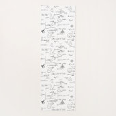 Elegante Schwarz-weiße mathematische Formeln Gleic Yogamatte (Rückseite)