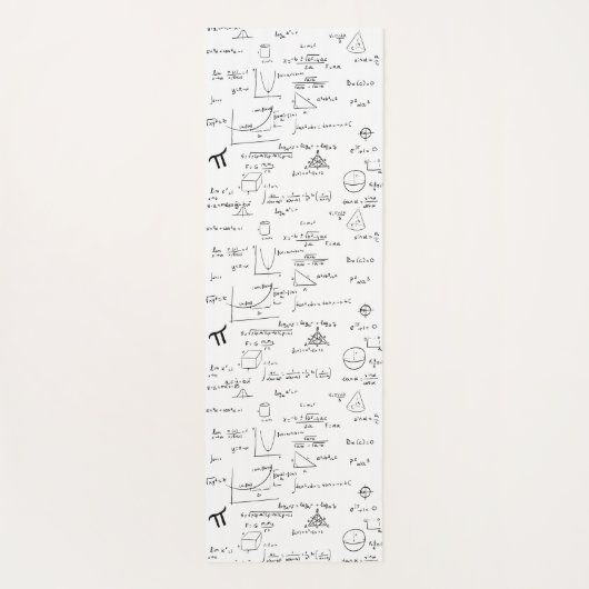 Elegante Schwarz-weiße mathematische Formeln Gleic Yogamatte (Rückseite)