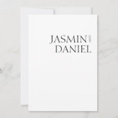 Elegante Schwarz-weiße Minimale Typografie Hochzei Save The Date (Rückseite)