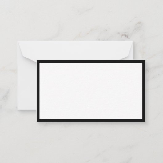 Elegante Schwarz-weiße Minimalistisch Template Tre Mitteilungskarte (Rückseite)