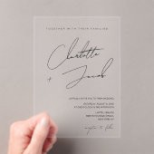 Elegante Schwarz-weiße Minimalistisch zeitlose Hoc Acryleinladungen (Insitu (Handheld))