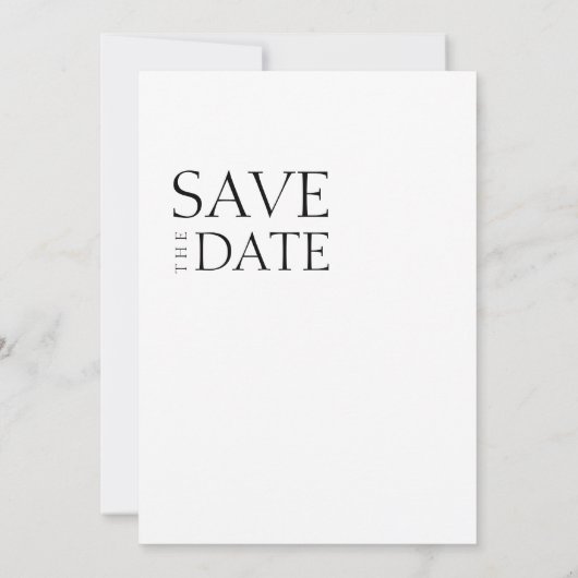 Elegante Schwarz-weiße Minimalistische Monogramm-H Save The Date (Rückseite)