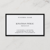 Elegante Schwarz-weiße Moderne einfach und modern Visitenkarte (Rückseite)