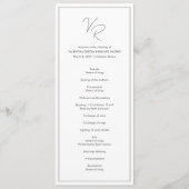 Elegante schwarz-weiße moderne Hochzeit Programm (Vorderseite)