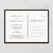 Elegante Schwarz-weiße moderne Schrift Save the Da Ankündigungspostkarte (Rückseite)