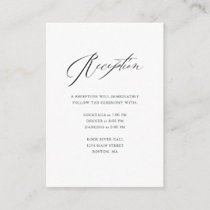 Elegante Schwarz-weiße moderne Skripthochzeit Begleitkarte