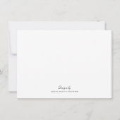 Elegante Schwarz-weiße Monogram Custom Stationery Mitteilungskarte (Rückseite)