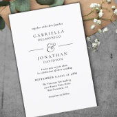 Elegante Schwarz-weiße Monogramm-Hochzeit Einladung