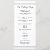 Elegante Schwarz-weiße Monogramm-Rackkarten Programm (Rückseite)