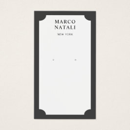 Elegante Schwarz-weiße Ohrring-Display-Karte