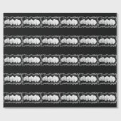 Elegante Schwarz-weiße Orchideen Geschenkpapier (Flach)