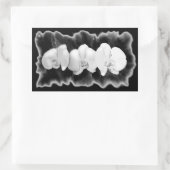 Elegante Schwarz-weiße Orchideen Rechteckiger Aufkleber (Tasche)