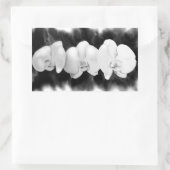 Elegante Schwarz-weiße Orchideen Rechteckiger Aufkleber (Tasche)