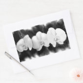 Elegante Schwarz-weiße Orchideen Rechteckiger Aufkleber (Umschlag)