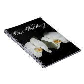 Elegante Schwarz-weiße Orchideen Romantische Flore Notizblock (Rechte Seite)