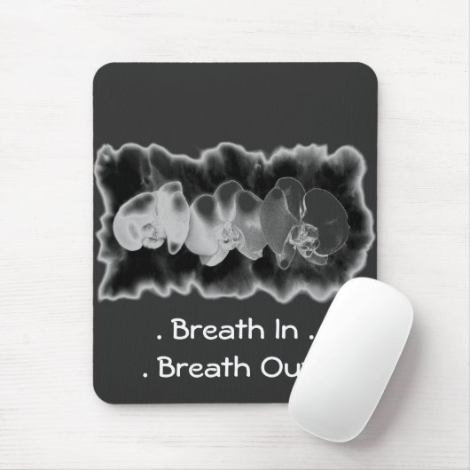 Elegante Schwarz-weiße Orchideenmalerei Mousepad (Mit Mouse)