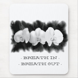 Elegante Schwarz-weiße Orchideenmalerei Mousepad
