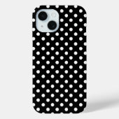 Elegante Schwarz-weiße Polka-Punkte Case-Mate iPhone Hülle (Rückseite)