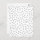 Elegante Schwarz-weiße Polka-Punkte Postkarte (Vorne/Hinten)