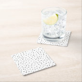 Elegante Schwarz-weiße Polka-Punkte Rechteckiger Pappuntersetzer (Vor Ort)