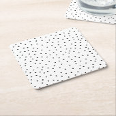 Elegante Schwarz-weiße Polka-Punkte Rechteckiger Pappuntersetzer (angewinkelt)