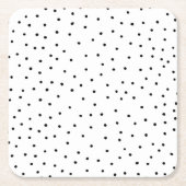 Elegante Schwarz-weiße Polka-Punkte Rechteckiger Pappuntersetzer (Vorderseite)