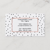 Elegante Schwarz-weiße Polka-Punkte Visitenkarte (Rückseite)