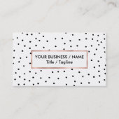 Elegante Schwarz-weiße Polka-Punkte Visitenkarte (Vorderseite)