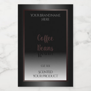 Elegante Schwarz-weiße Produktetiketten Burgundy F Lebensmitteletikett