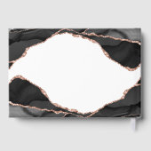 Elegante Schwarz-weiße Rose Gästebuch (Rückseite)