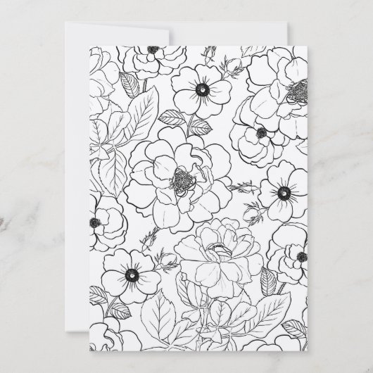 Elegante Schwarz-weiße Rose Kunst, Dichtung und Mu Einladung (Rückseite)