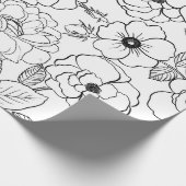 Elegante Schwarz-weiße Rose Kunst, Dichtung und Mu Geschenkpapier (Ecke)