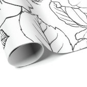 Elegante Schwarz-weiße Rose Kunst, Dichtung und Mu Geschenkpapier (Rolleneckpunkt)