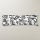 Elegante Schwarz-weiße Rustikale Pferde Seitenschläferkissen (Rückseite)