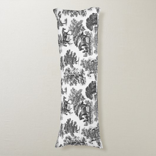 Elegante Schwarz-weiße Rustikale Pferde Seitenschläferkissen (Vorderseite Vertikal)